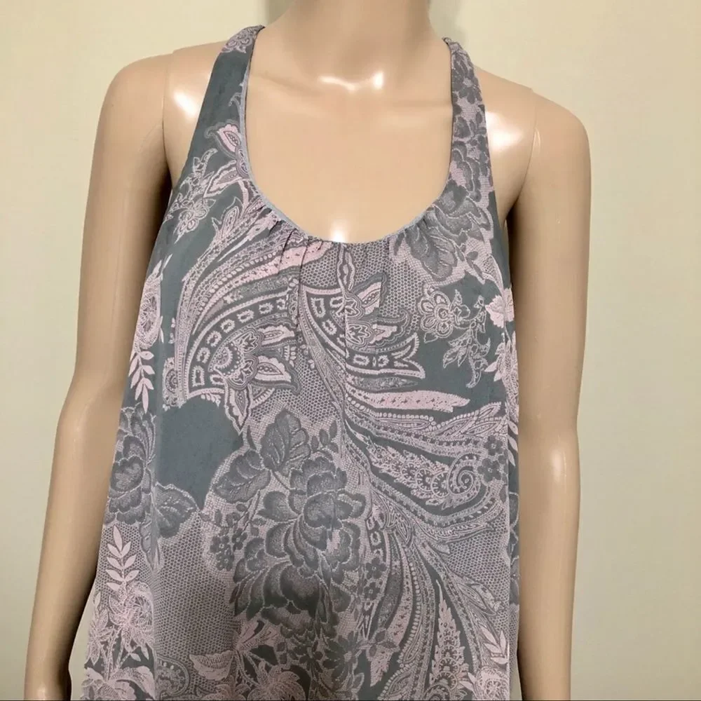 Print Ruffled Racer Back Top - Picture 5 of 10